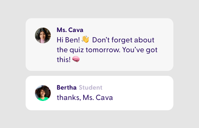 Teacher–student messaging