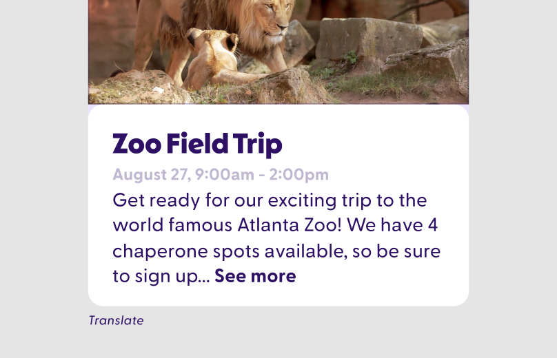 Automatic translation into 130+ languages