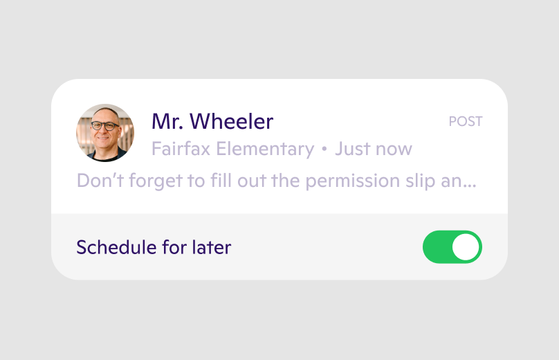 Scheduled announcements