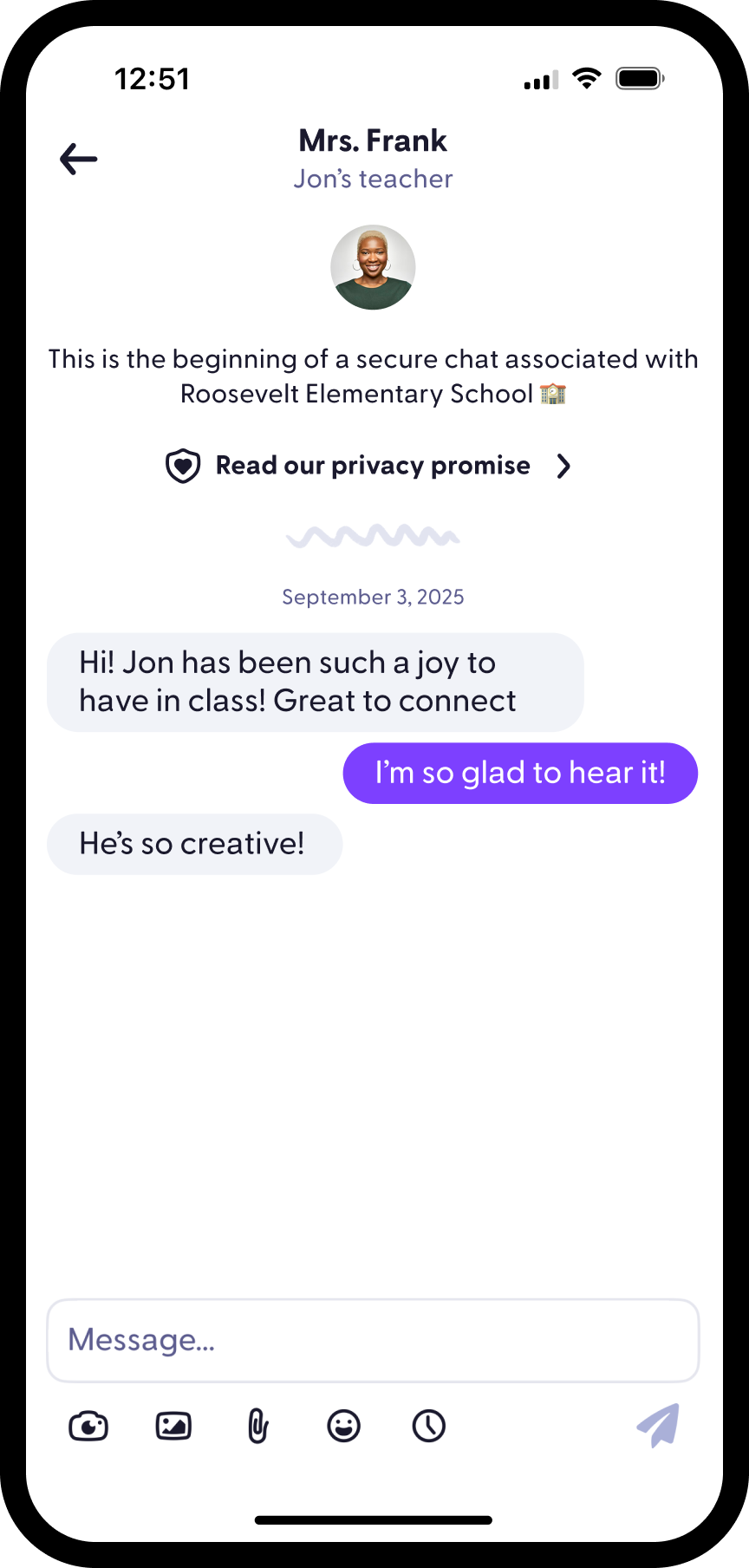 ClassDojo Chat Screen