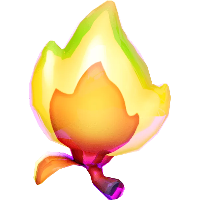 A glowing yellow and green rocket-shaped power-up with a fiery tail.