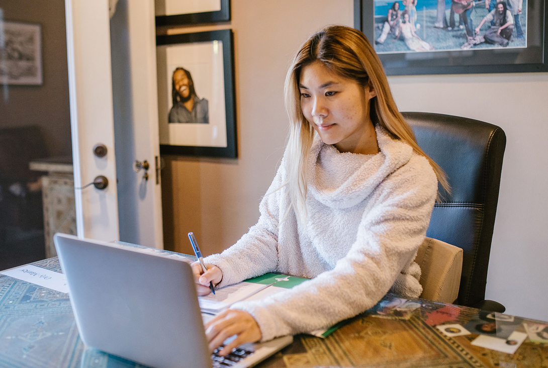 Tutor preparing a lesson at home